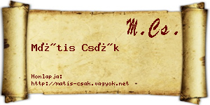 Mátis Csák névjegykártya